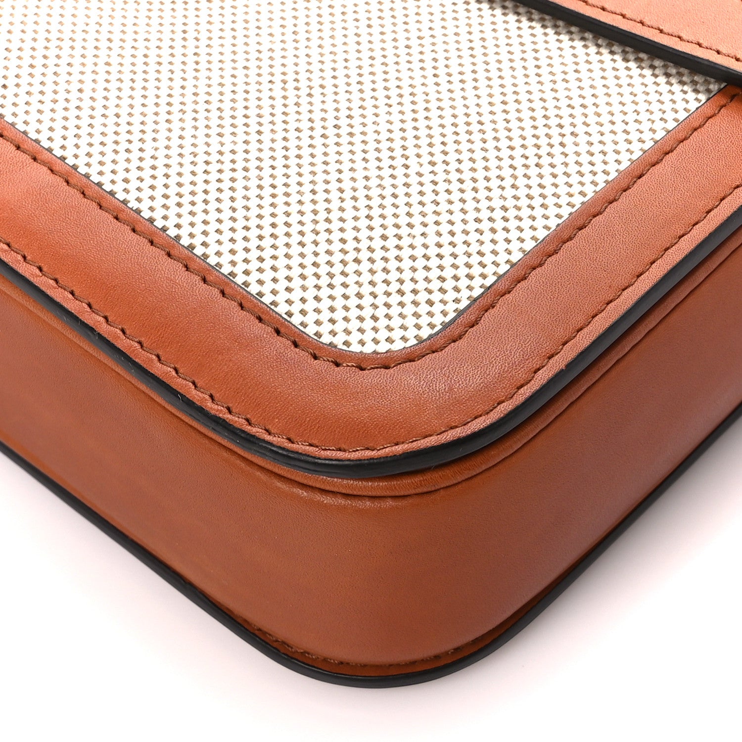 Celine Textile Natural Calfskin Large Triomphe Tan White 13 of 13