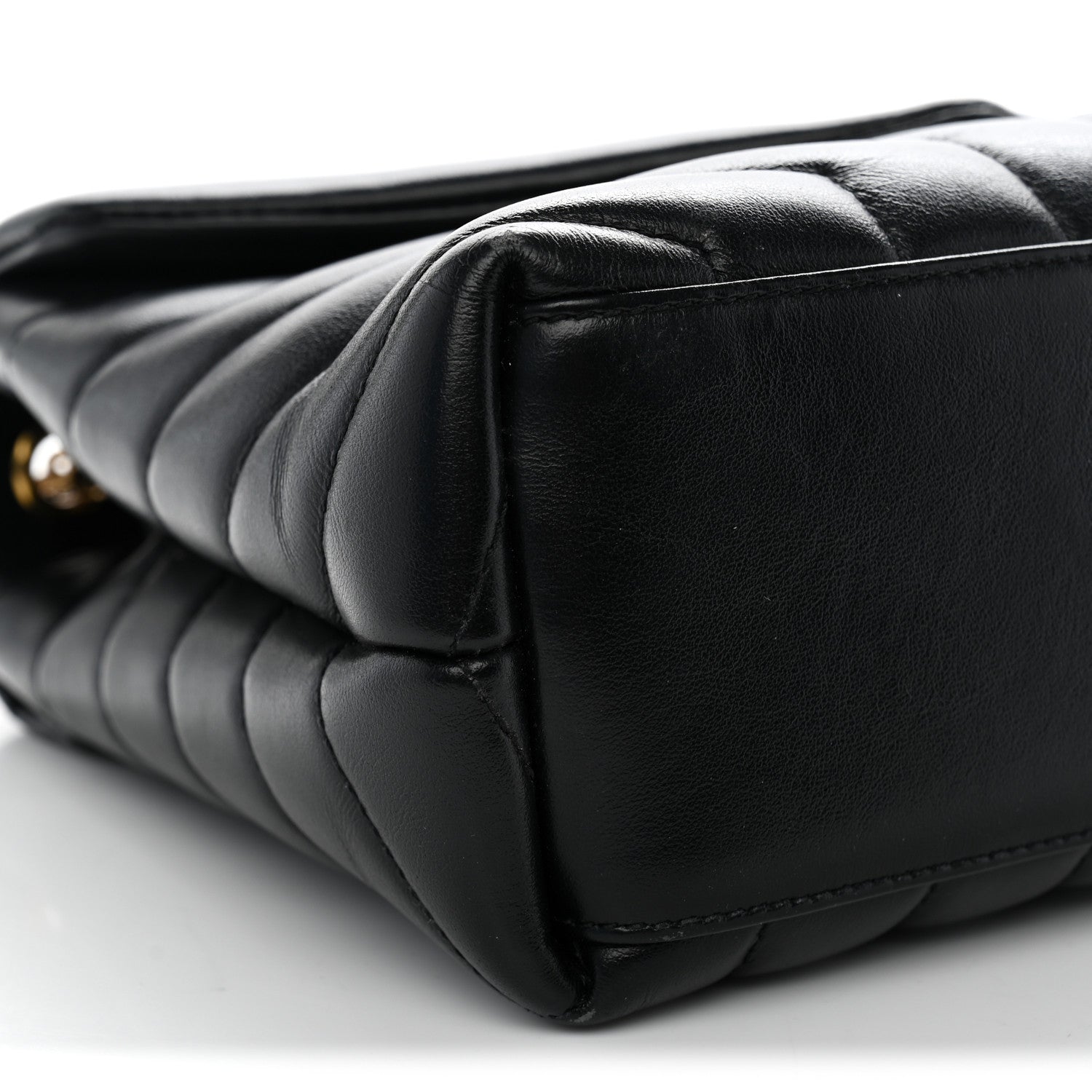 Saint Laurent Calfskin Y Quilted Monogram Small Loulou Chain Satchel Black 9 of 12