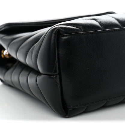 Saint Laurent Calfskin Y Quilted Monogram Small Loulou Chain Satchel Black 9 of 12