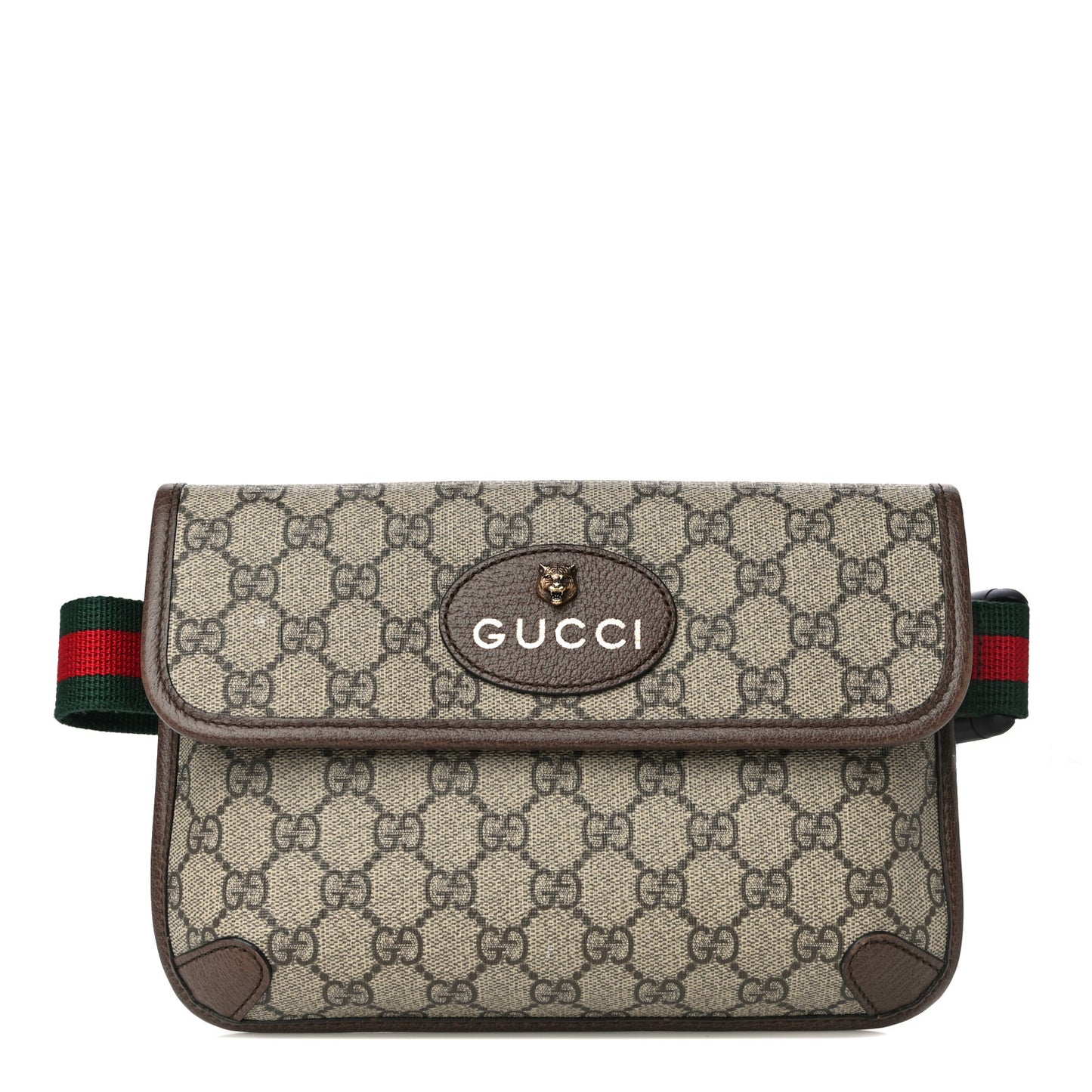 GG Supreme Monogram Neo Vintage Web Belt Bag Brown