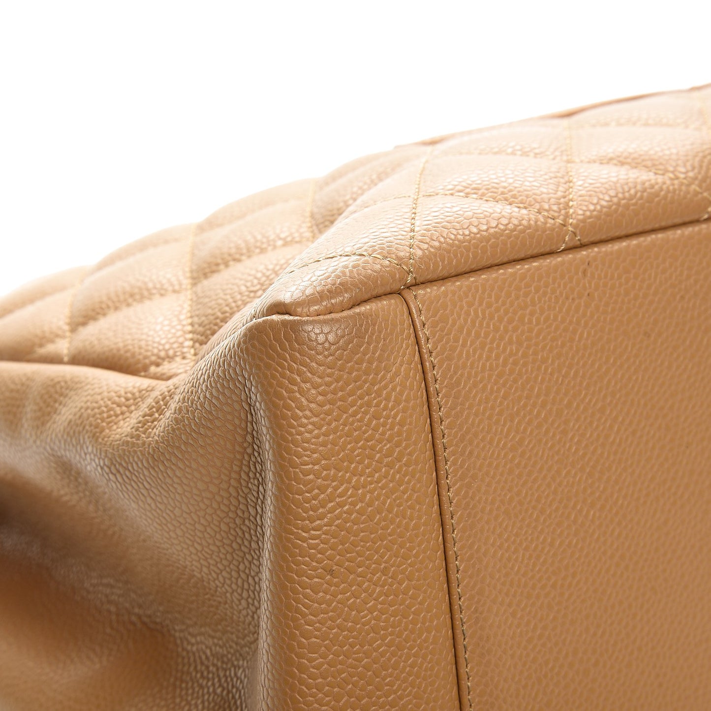 Caviar Quilted Grand Shopping Tote GST Beige