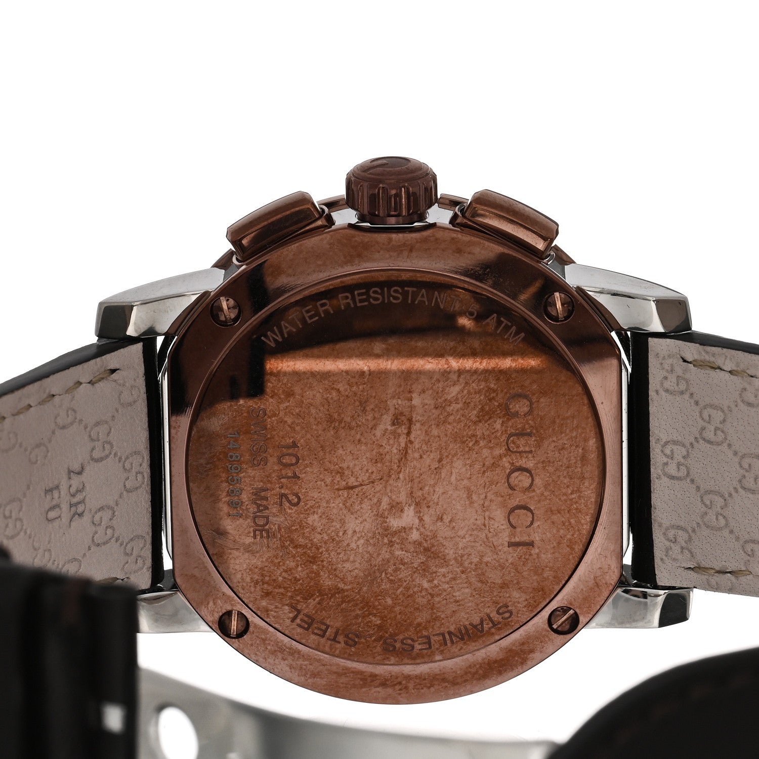 Gucci Stainless Steel Calfskin 44mm G-Chrono Quartz Watch Bronze 4 of 5