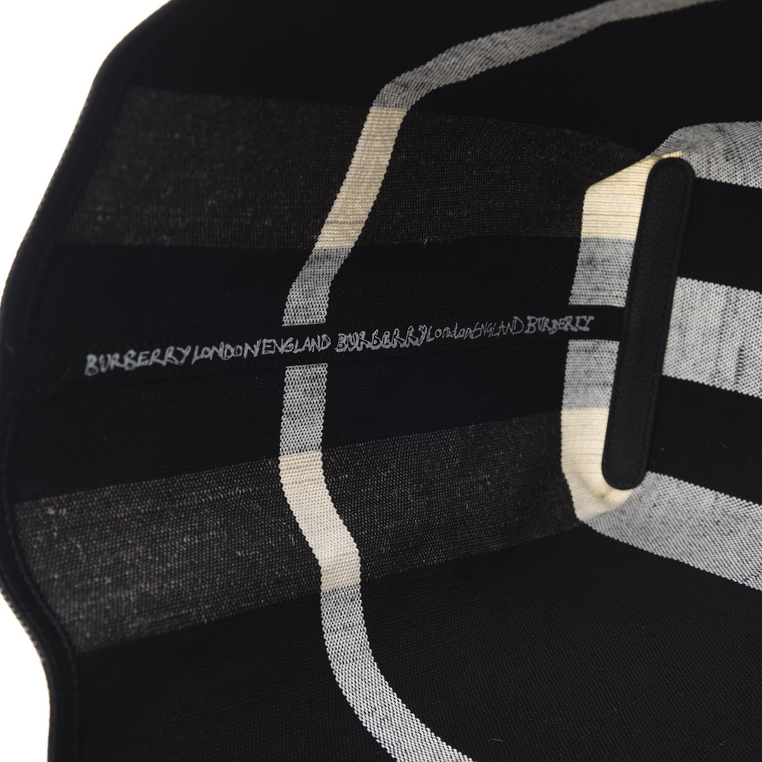 Burberry Coated Canvas Mega Check Medium Doodle Tote Black White 9 of 12