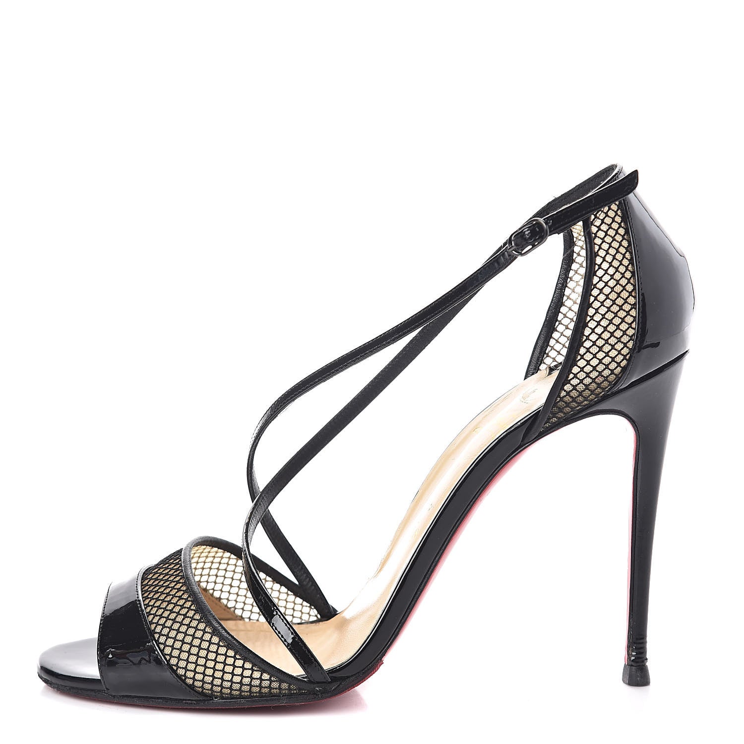 Christian Louboutin Patent Mesh Silkova 100 Sandals 40.5 Black 1 of 16