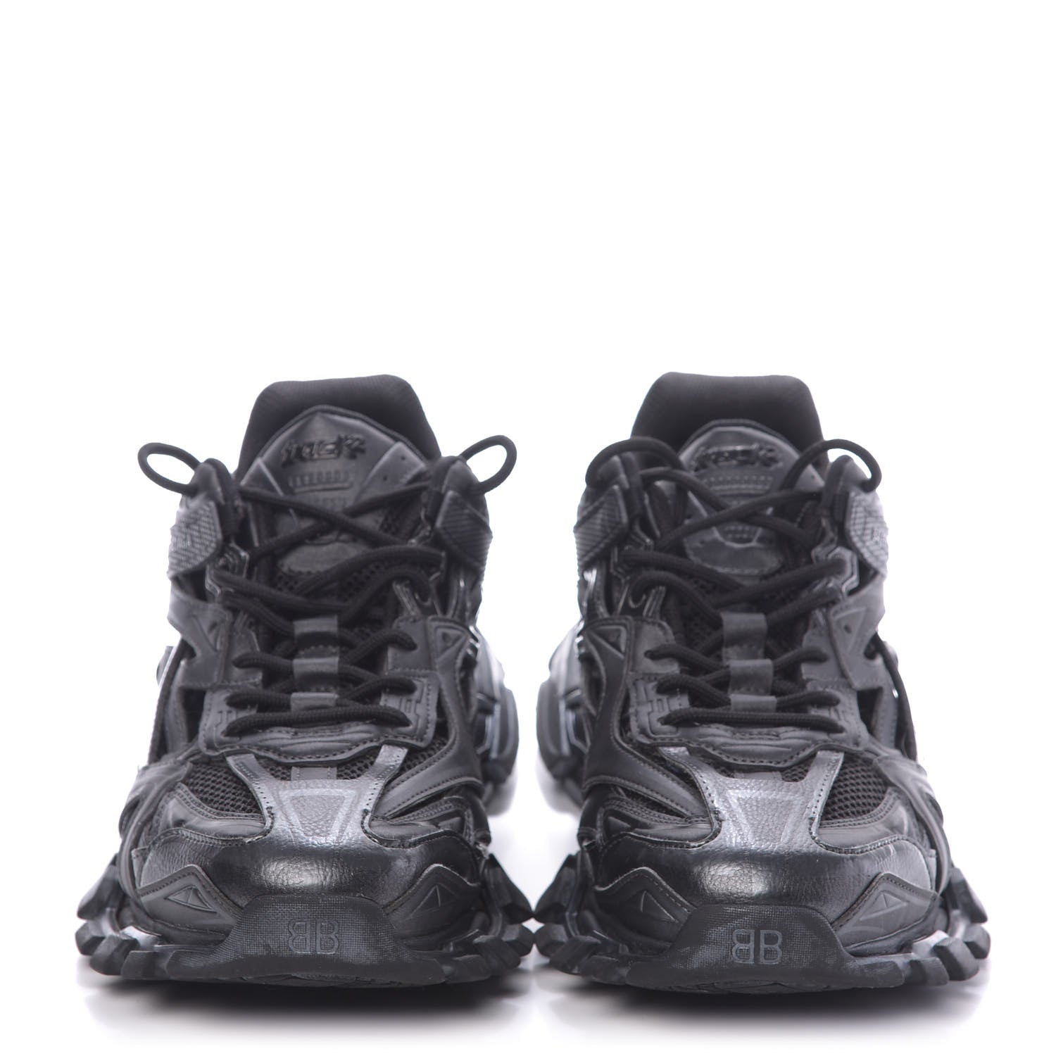 Balenciaga Rubber Mesh Pearlescent Mens Track.2 Open Sneakers 44 Black 4 of 10