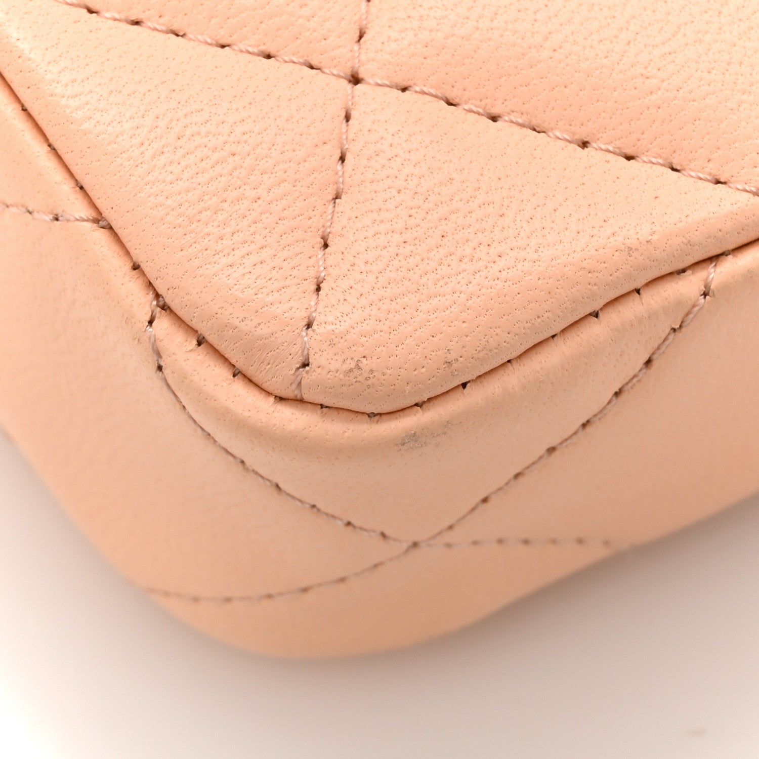 Chanel Lambskin Quilted Tiny Shopping Clutch With Chain Light Beige 12 of 15