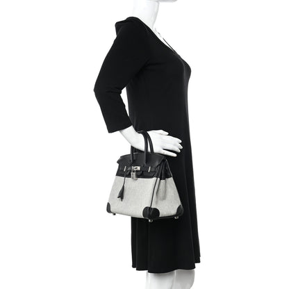 Hermes Toile H Swift Birkin 25 Ecru Black 2 of 11