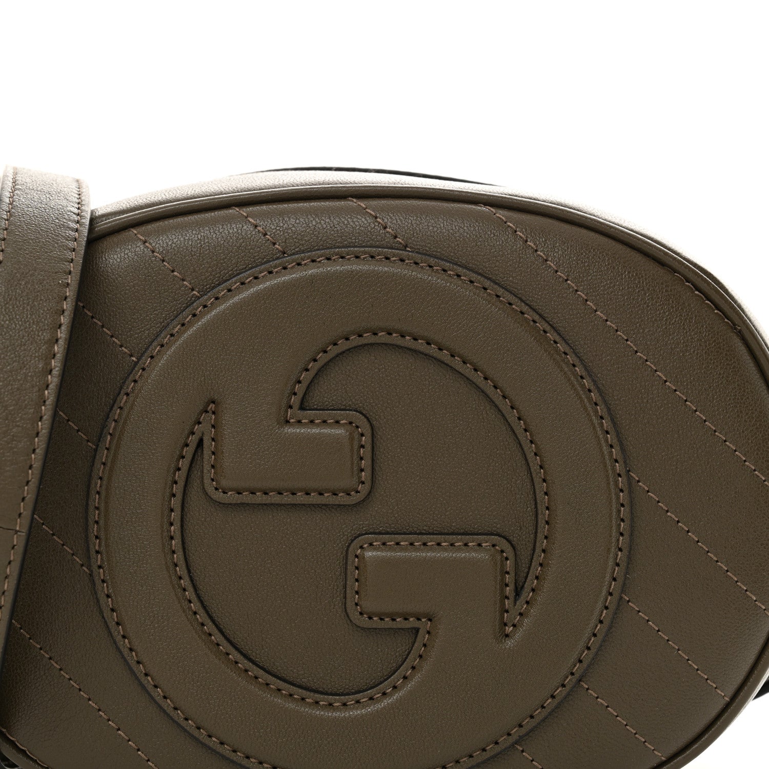 Gucci Sakai Be Green Calfskin Diagonal Stitched Mini Blondie Shoulder Bag Craclet Brown 8 of 11