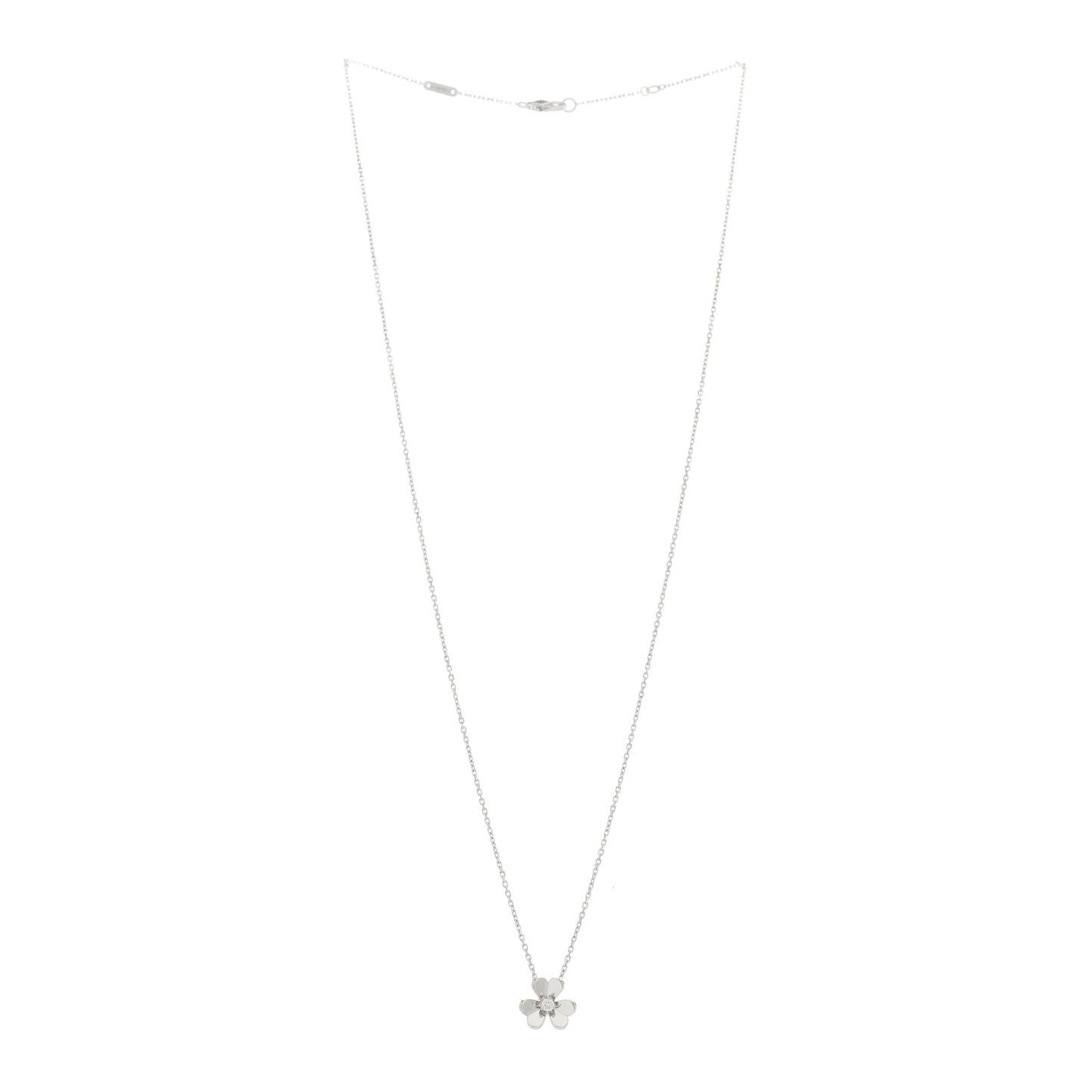 18K White Gold Diamond Mini Frivole Pendant Necklace