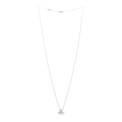 Van Cleef & Arpels 18K White Gold Diamond Mini Frivole Pendant Necklace 3 of 6