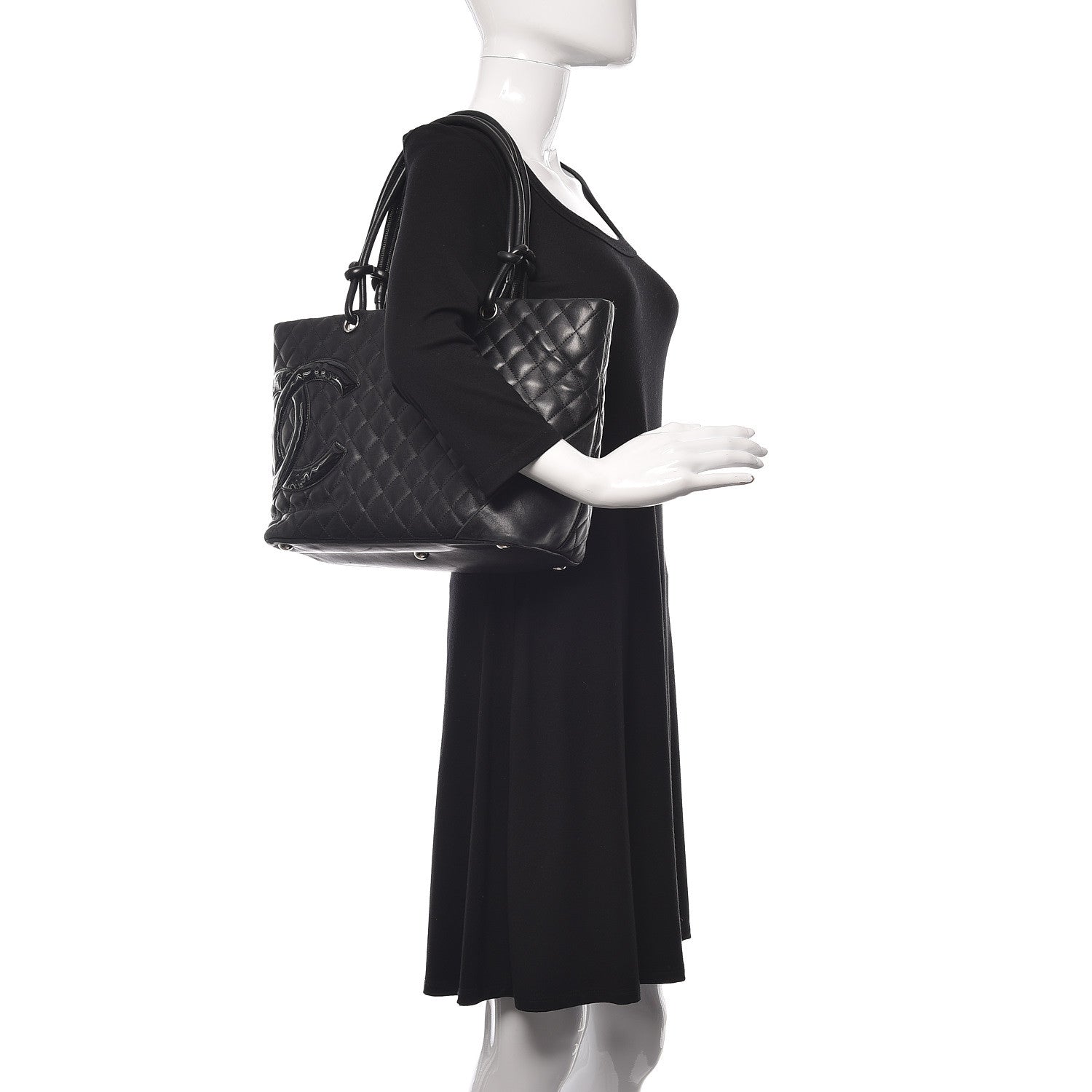 Chanel Calfskin Quilted Large Cambon Tote Black 2 of 18