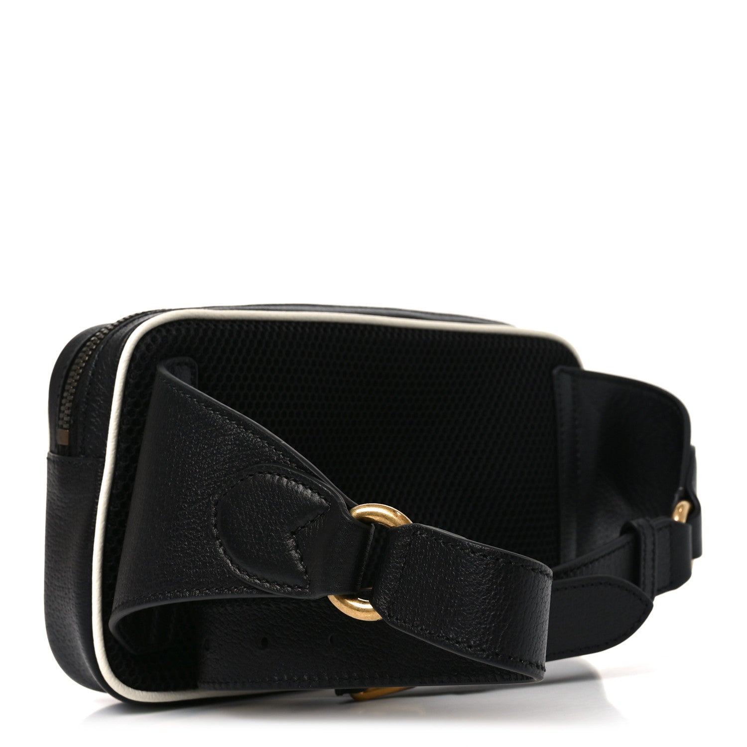 Gucci X ADIDAS Textured Dollar Calfskin Belt Bag Black 3 of 10
