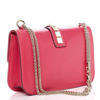 Valentino Garavani Vitello Medium Glam Lock Rockstud Flap Deep Rose 3 of 11
