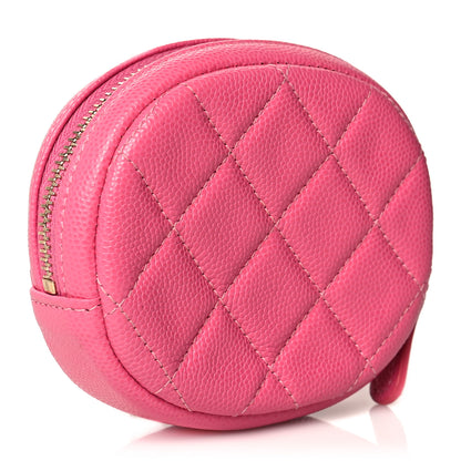 Chanel Caviar Quilted Zip Around Classic Coin Purse Pink 3 of 11