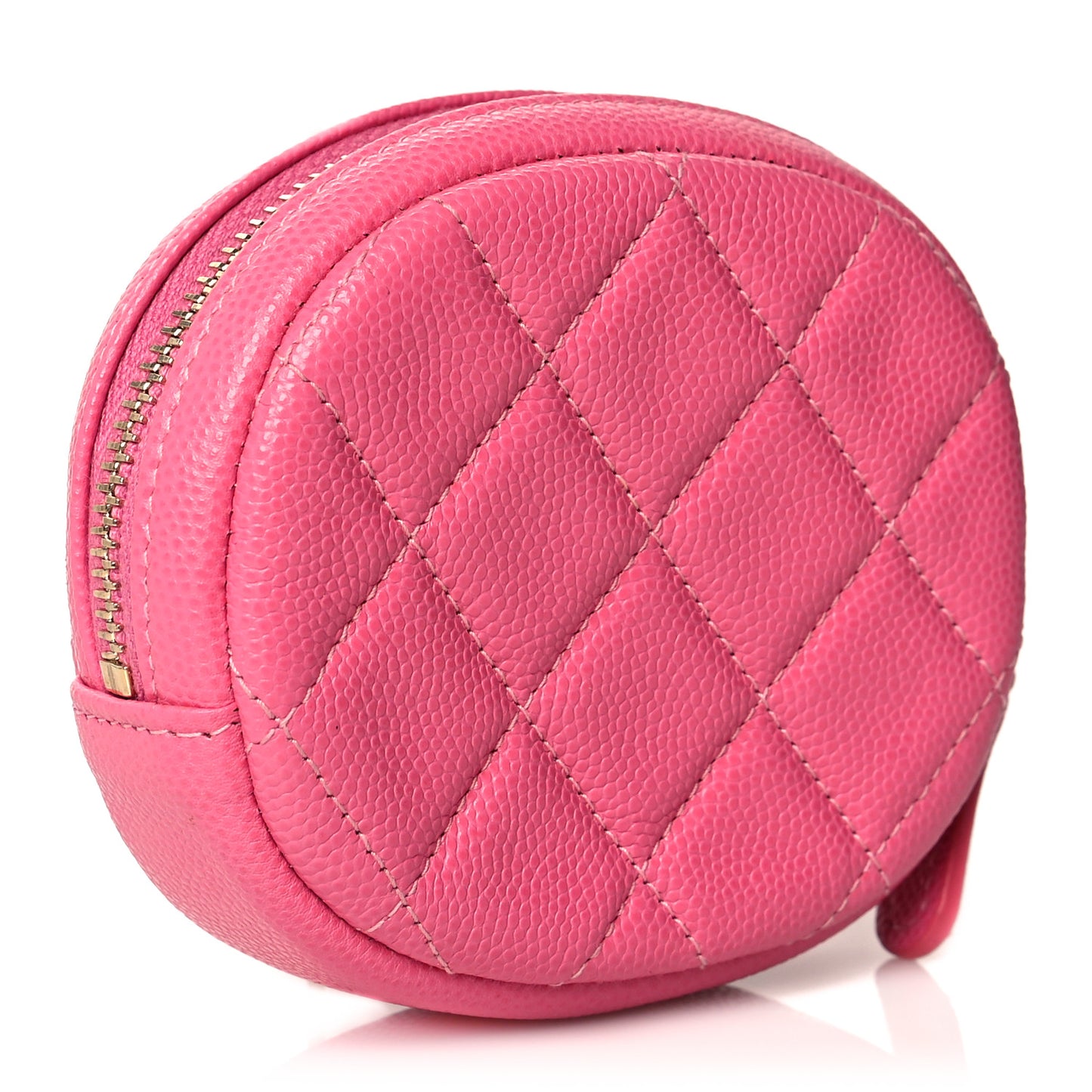 Caviar Quilted Zip Around Classic Coin Purse Pink