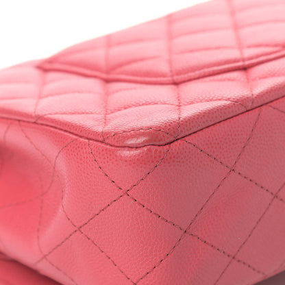 Chanel Caviar Quilted Medium Double Flap Pink 10 of 14