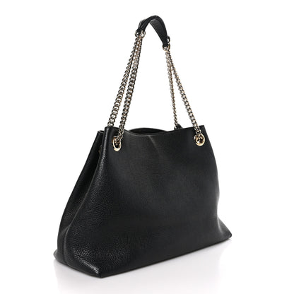 Gucci Pebbled Calfskin Medium Soho Chain Shoulder Bag Black 3 of 10