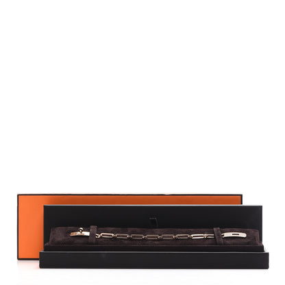 Hermes 18K Rose Gold Diamond Pave PM Kelly Chaine Bracelet ST 6 of 6