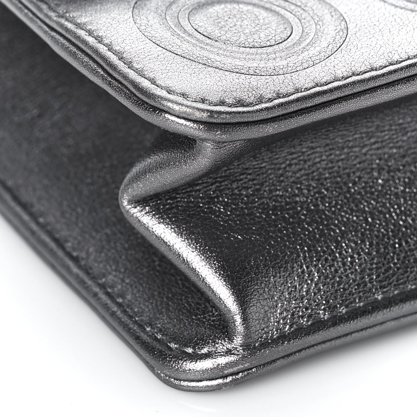 Metallic Calfskin Cocallover Square Flap Grey