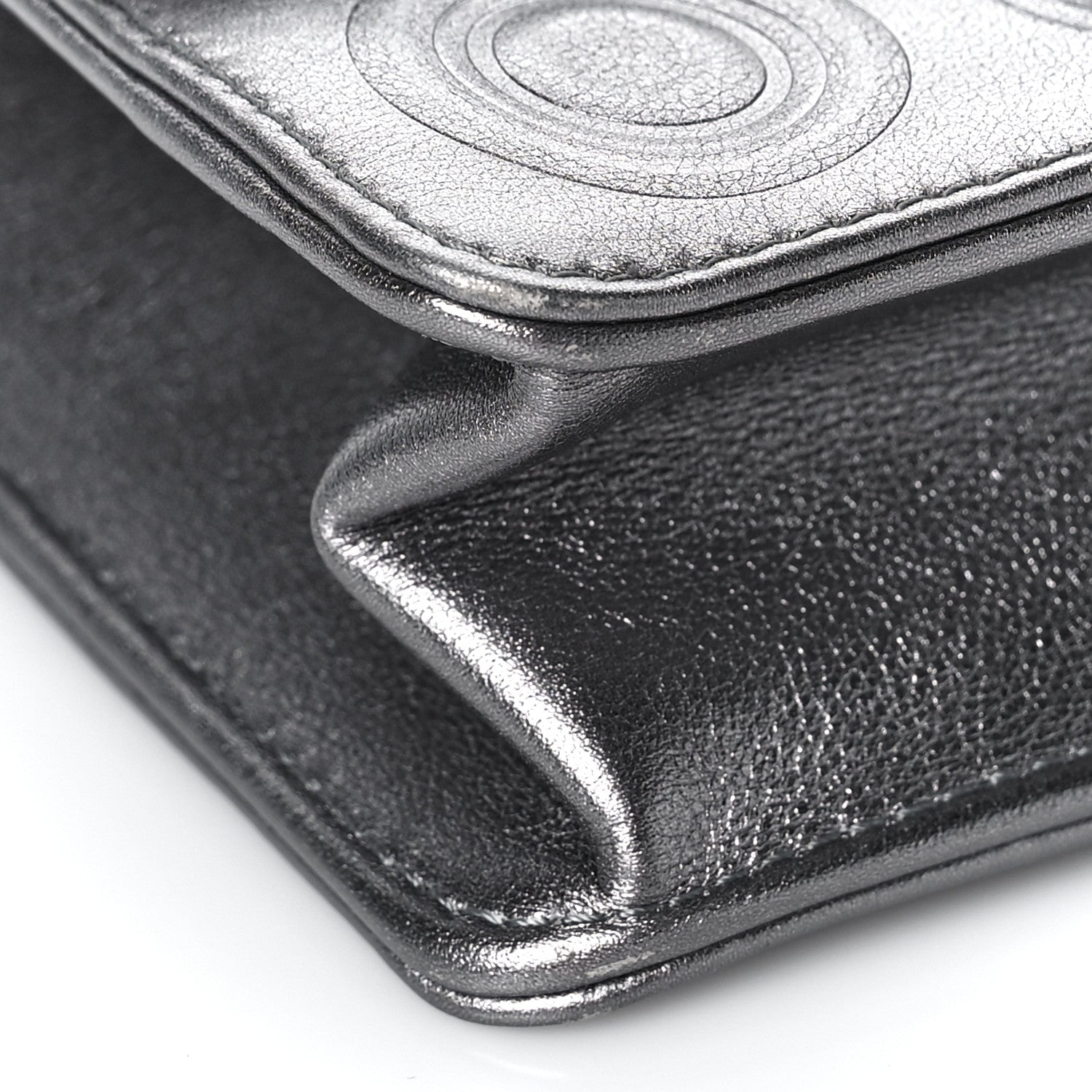 Chanel Metallic Calfskin Cocallover Square Flap Grey 8 of 9