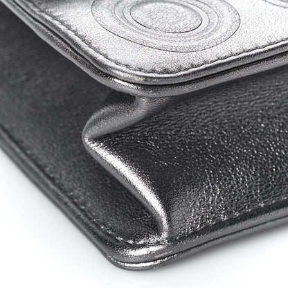 Chanel Metallic Calfskin Cocallover Square Flap Grey 8 of 9