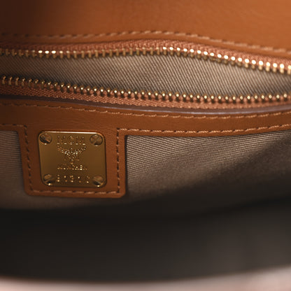 MCM Calfskin Ottomar Monogram Essential Bucket Bag Cognac 6 of 9