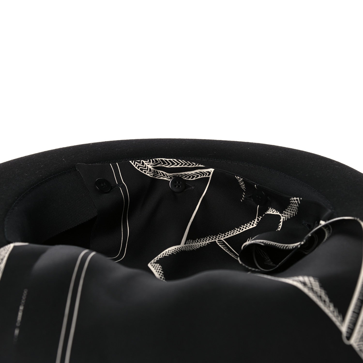 Hermes Feutre Silk Zouaves et Dragons Finesse Dahlia Hat Black 7 of 9