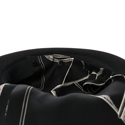 Hermes Feutre Silk Zouaves et Dragons Finesse Dahlia Hat Black 7 of 9