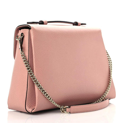 Gucci Dollar Calfskin Medium Interlocking G Top Handle Shoulder Bag Soft Pink 4 of 15