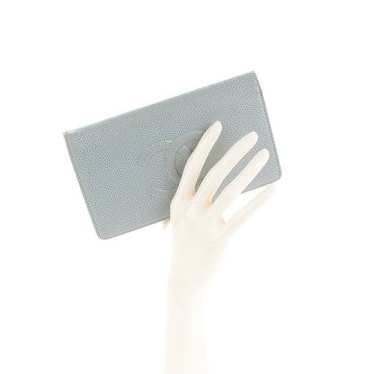 Chanel Caviar Timeless CC Yen Wallet Light Blue 2 of 8