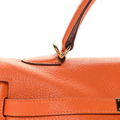 Hermes Taurillon Clemence Kelly Retourne 35 Orange 25 of 25