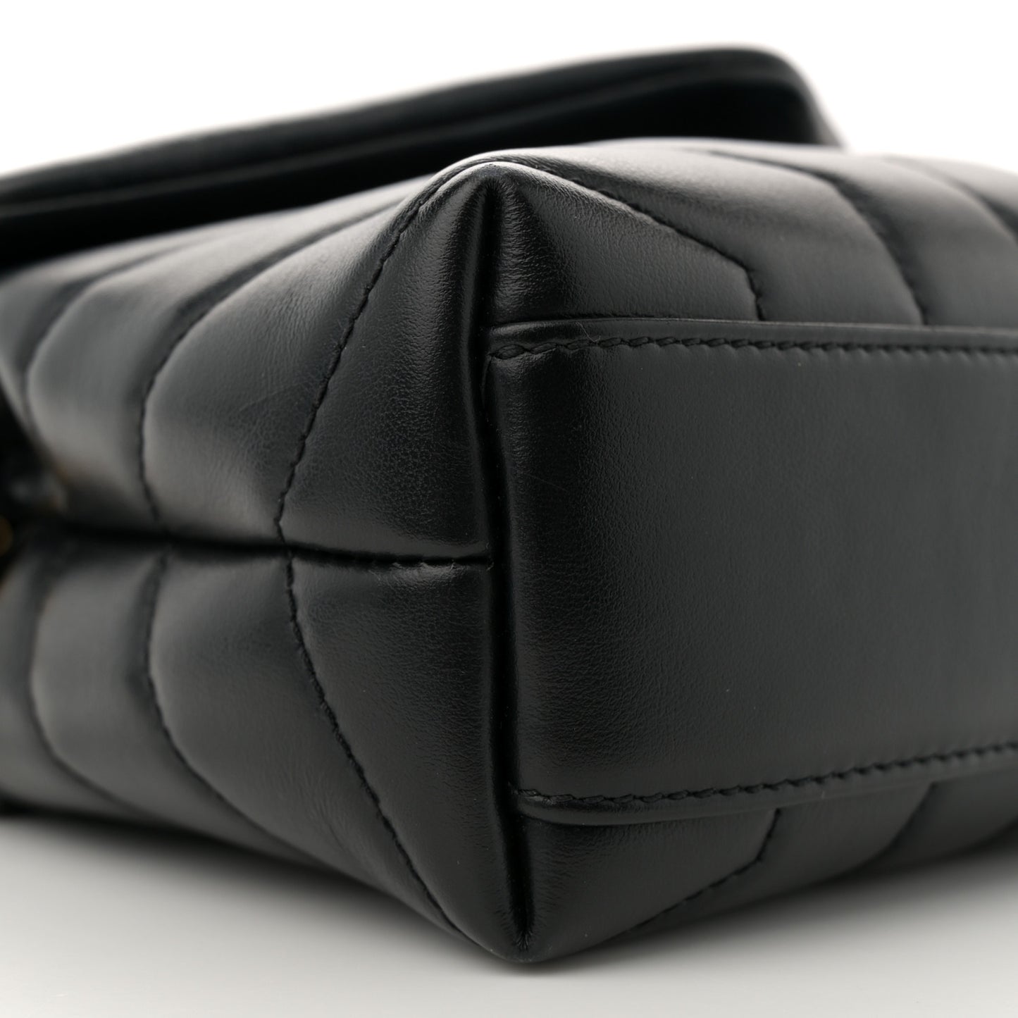 Calfskin Y Quilted Monogram Toy Loulou Crossbody Bag Black