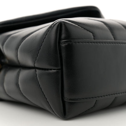 Saint Laurent Calfskin Y Quilted Monogram Toy Loulou Crossbody Bag Black 9 of 11