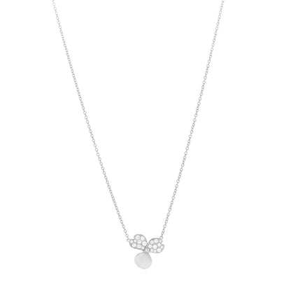 Tiffany Platinum Diamond .17ctw Small Paper Flowers Pendant Necklace 1 of 6