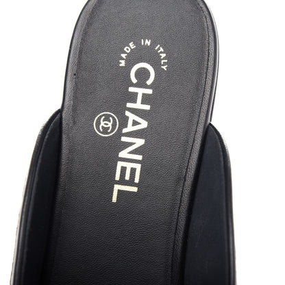 Chanel Sequin Lambskin Quilted CC Mules 41 Black 8 of 11