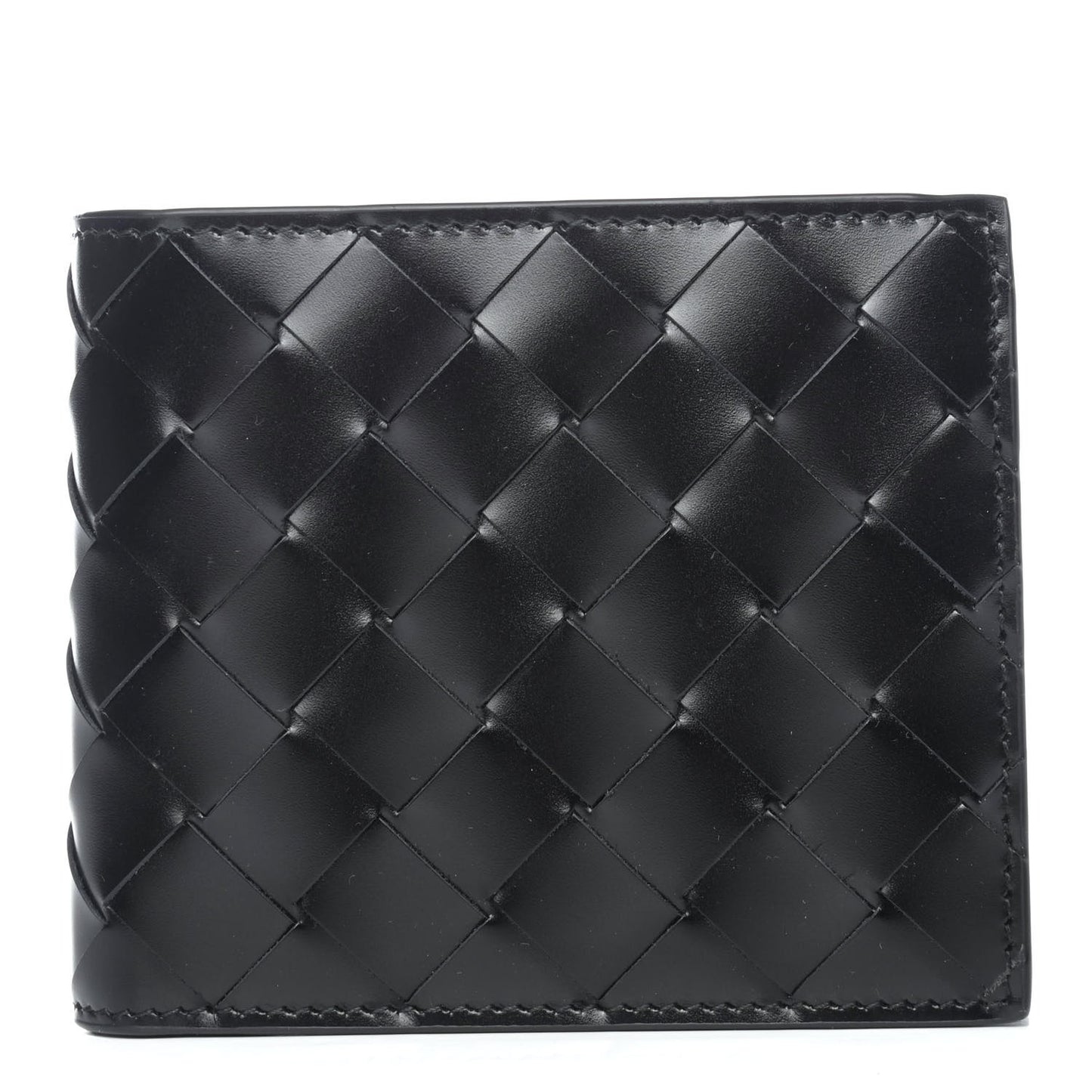 Nappa Maxi Intrecciato Bi-Fold Wallet Black