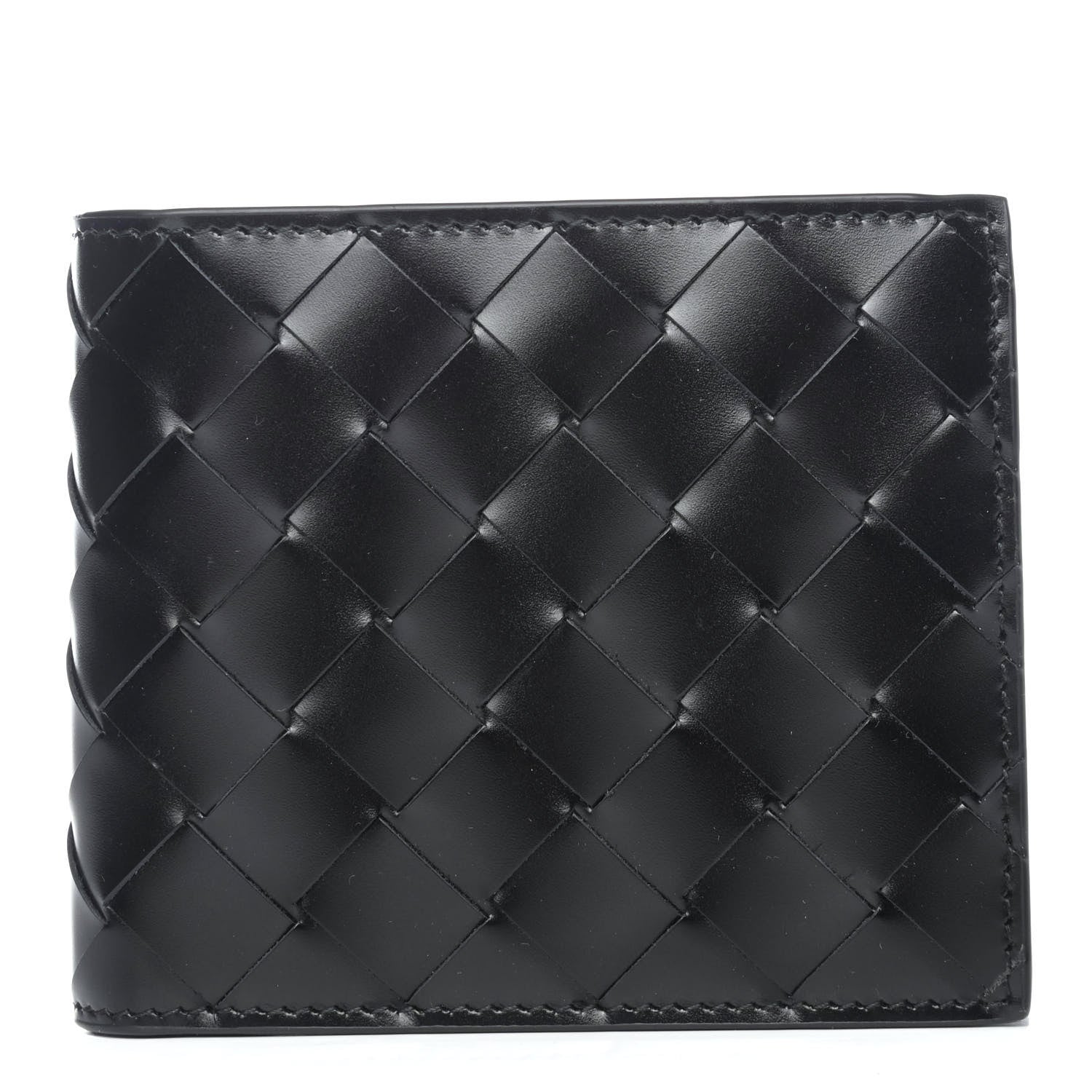 Bottega Veneta Nappa Maxi Intrecciato Bi-Fold Wallet Black 1 of 4