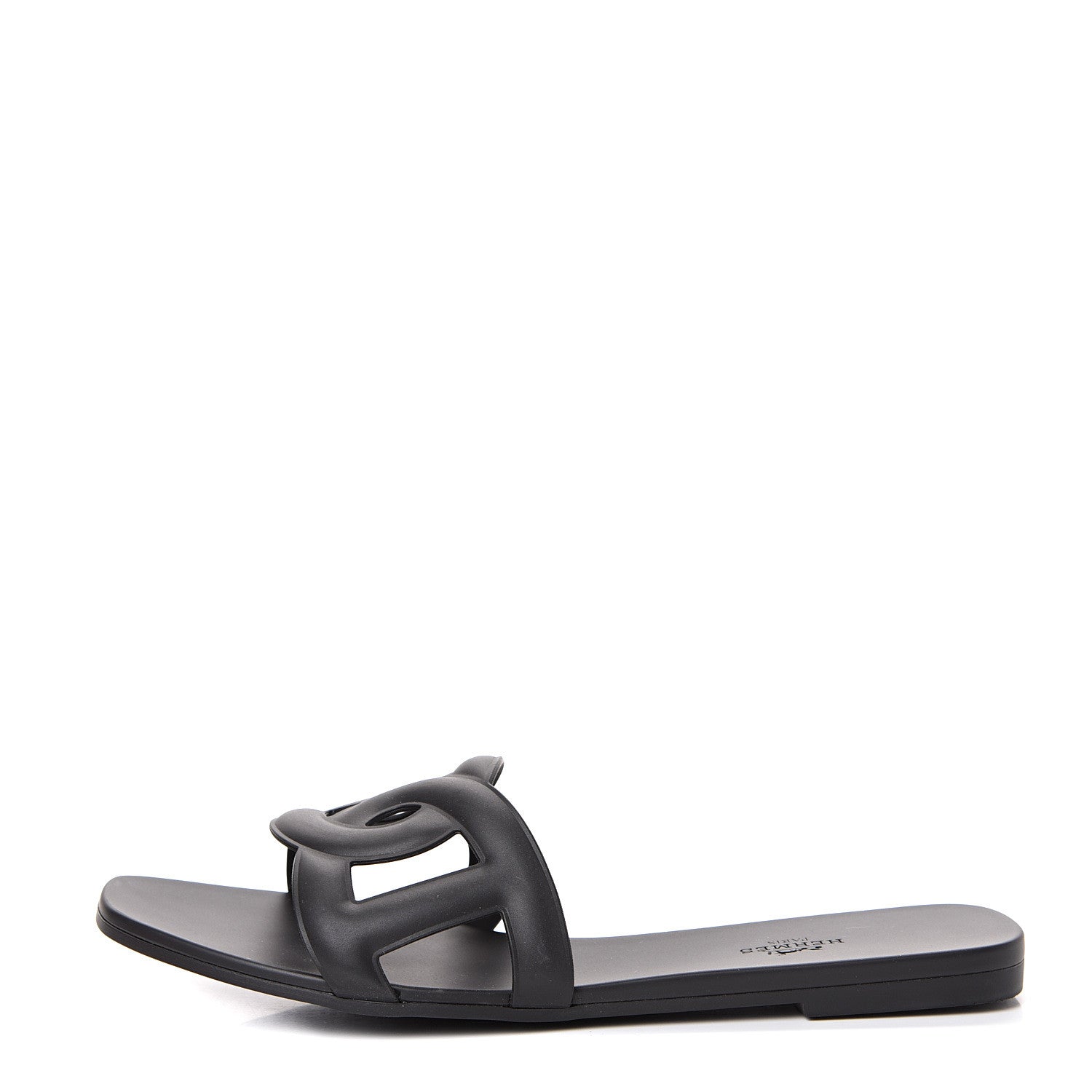 Hermes Rubber Aloha Sandals 41 Black 1 of 8