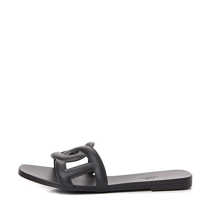 Hermes Rubber Aloha Sandals 41 Black 1 of 8