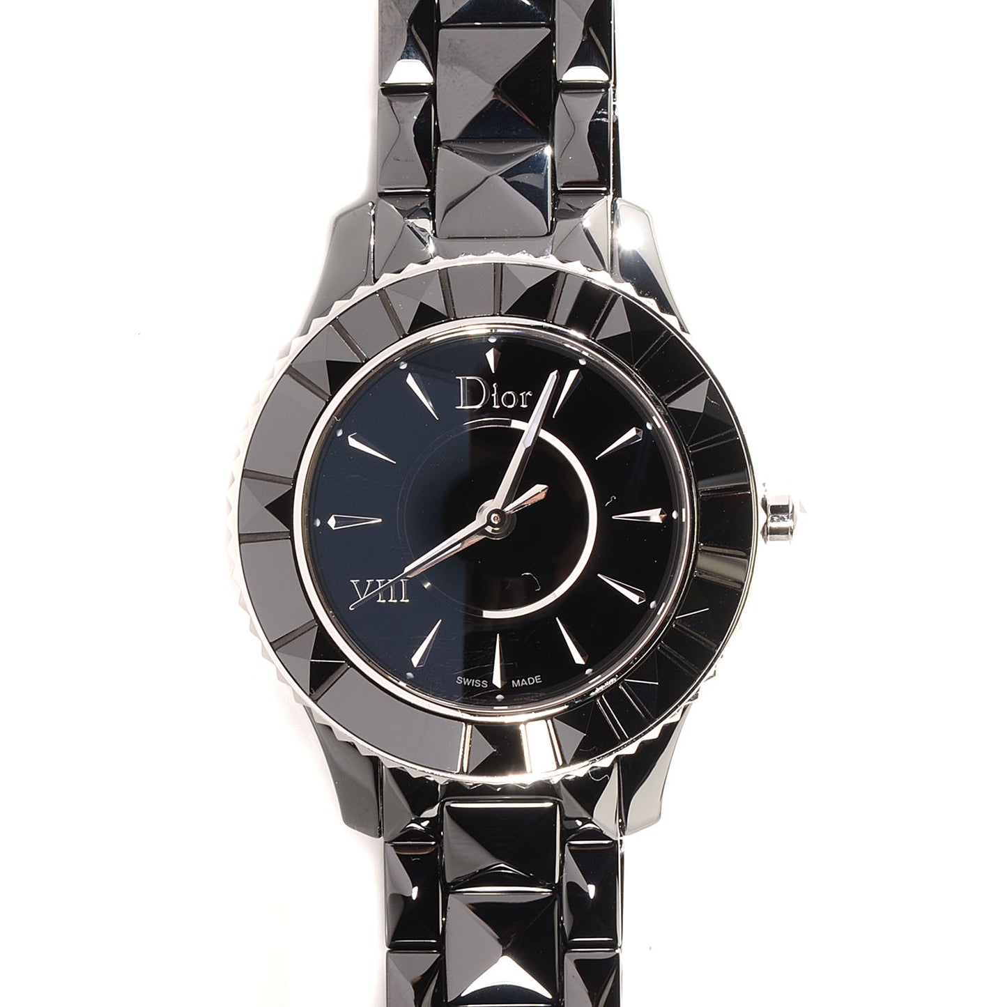 Stainless Steel Ceramic 33mm Dior VIII Quartz Watch Black