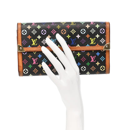 Louis Vuitton Monogram Multicolor Porte Tresor International Wallet Black 2 of 10