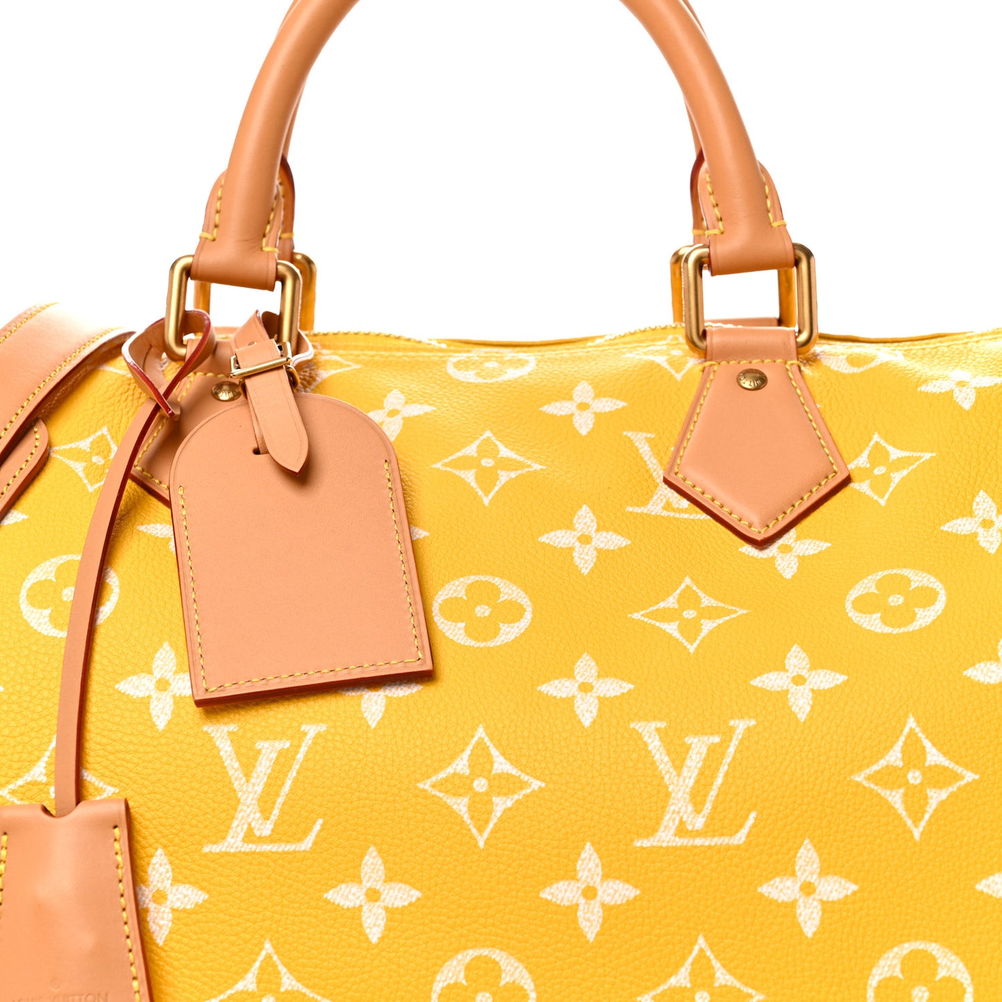 Calfskin Monogram Speedy P9 Bandouliere 40 Jaune Mat