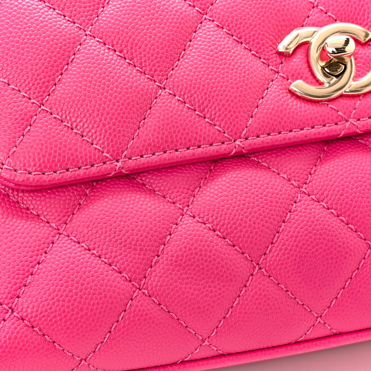 Caviar Quilted Mini Coco Handle Flap Rose
