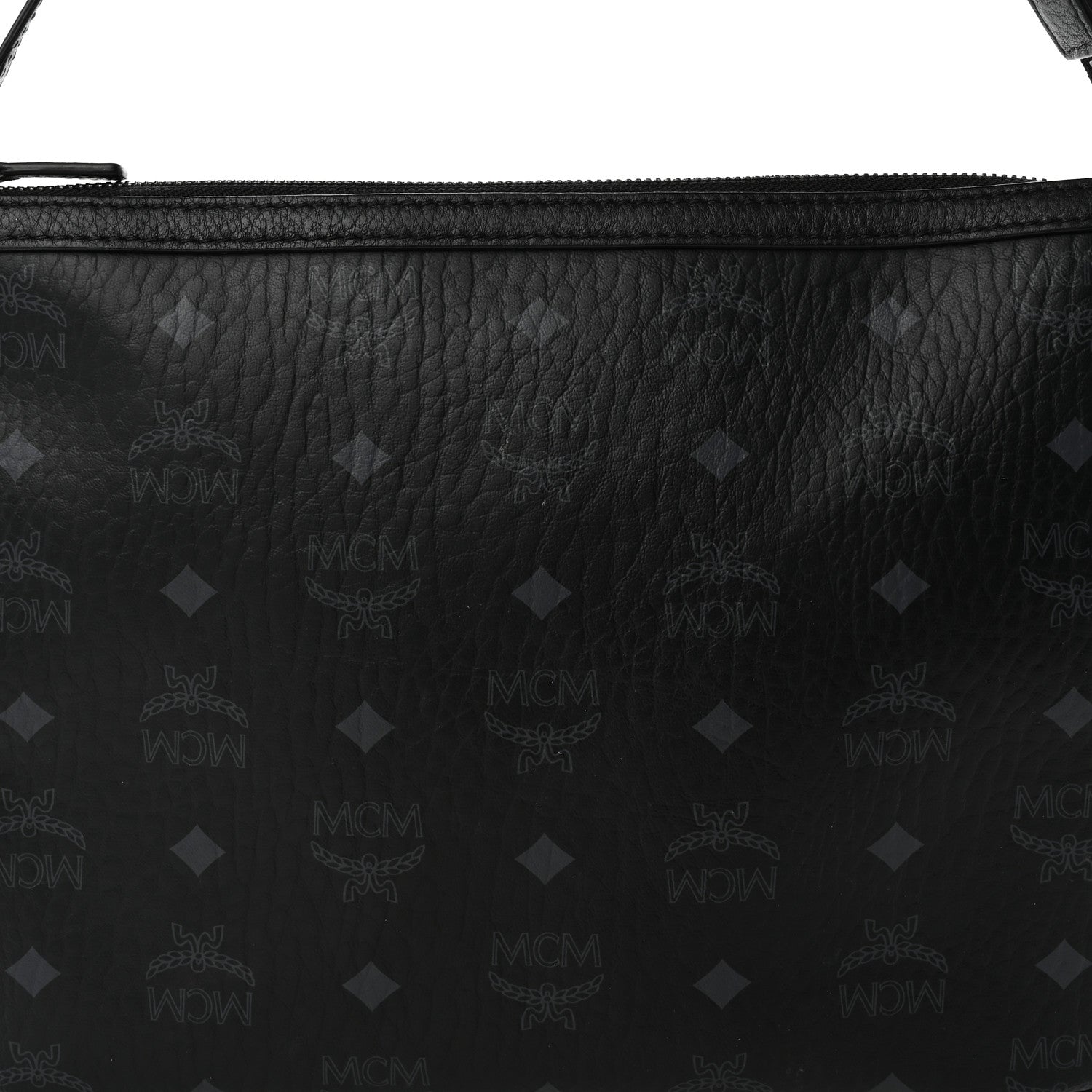 MCM Visetos Liz Shopper Tote Pouch Black 7 of 11