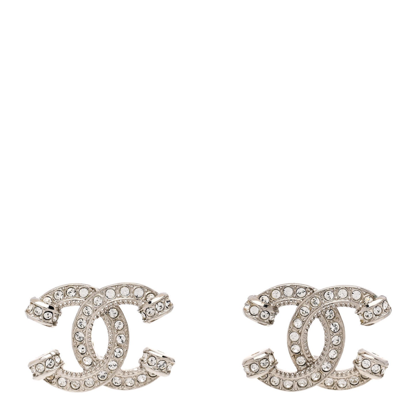 Crystal CC Earrings Silver