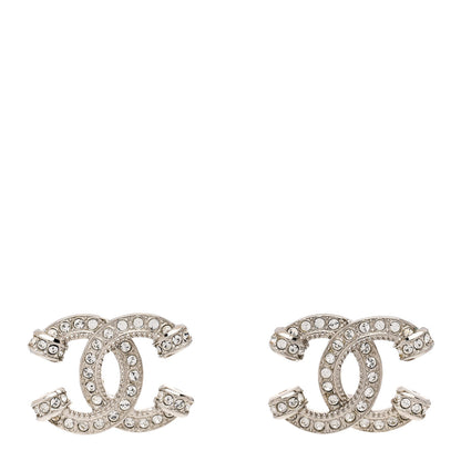 Chanel Crystal CC Earrings Silver 1 of 5