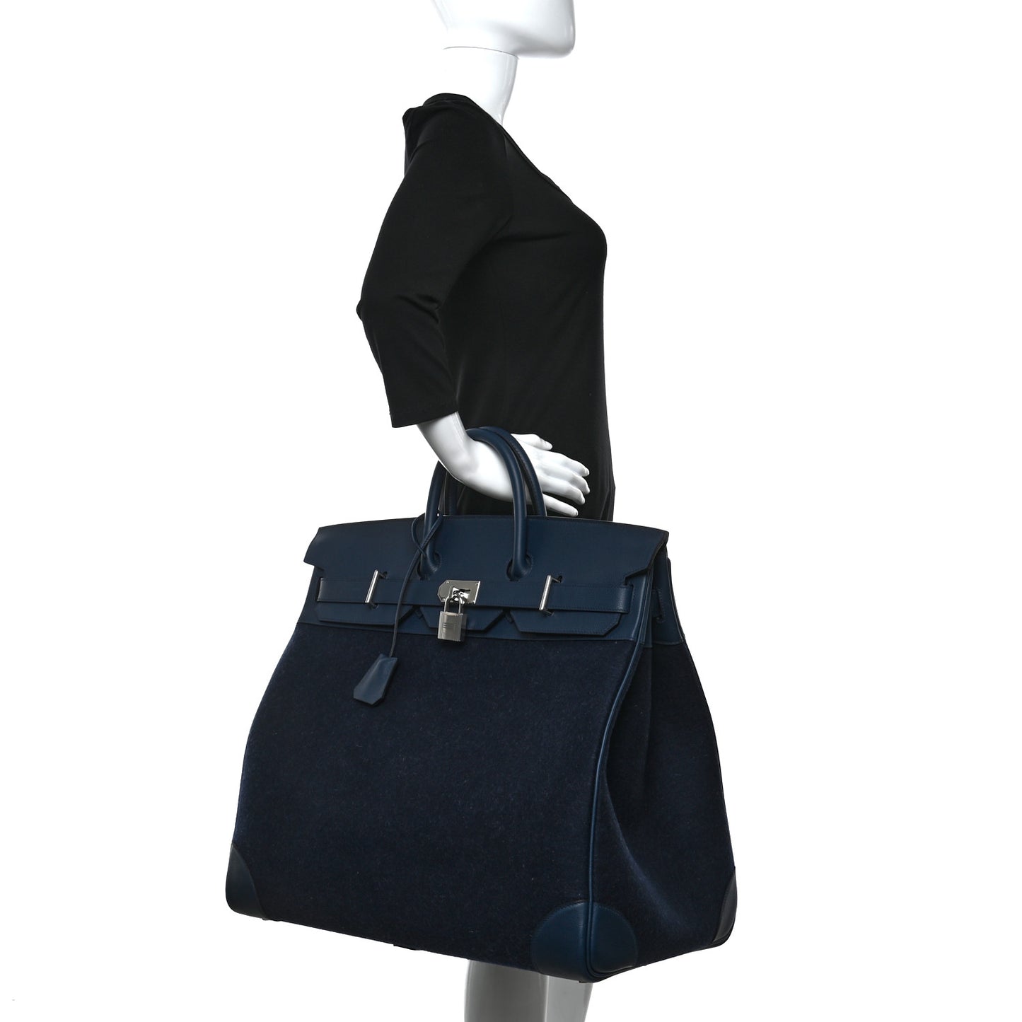 Evercolor Wool HAC Travel Birkin 50 Bleu Nuit