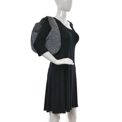 Bottega Veneta Suede Calfskin Intrecciato Teen Jodie Hobo Thunder 2 of 9