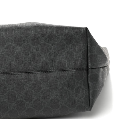Gucci GG Supreme Monogram Web Handle Vertical Tote Black Grey 9 of 10