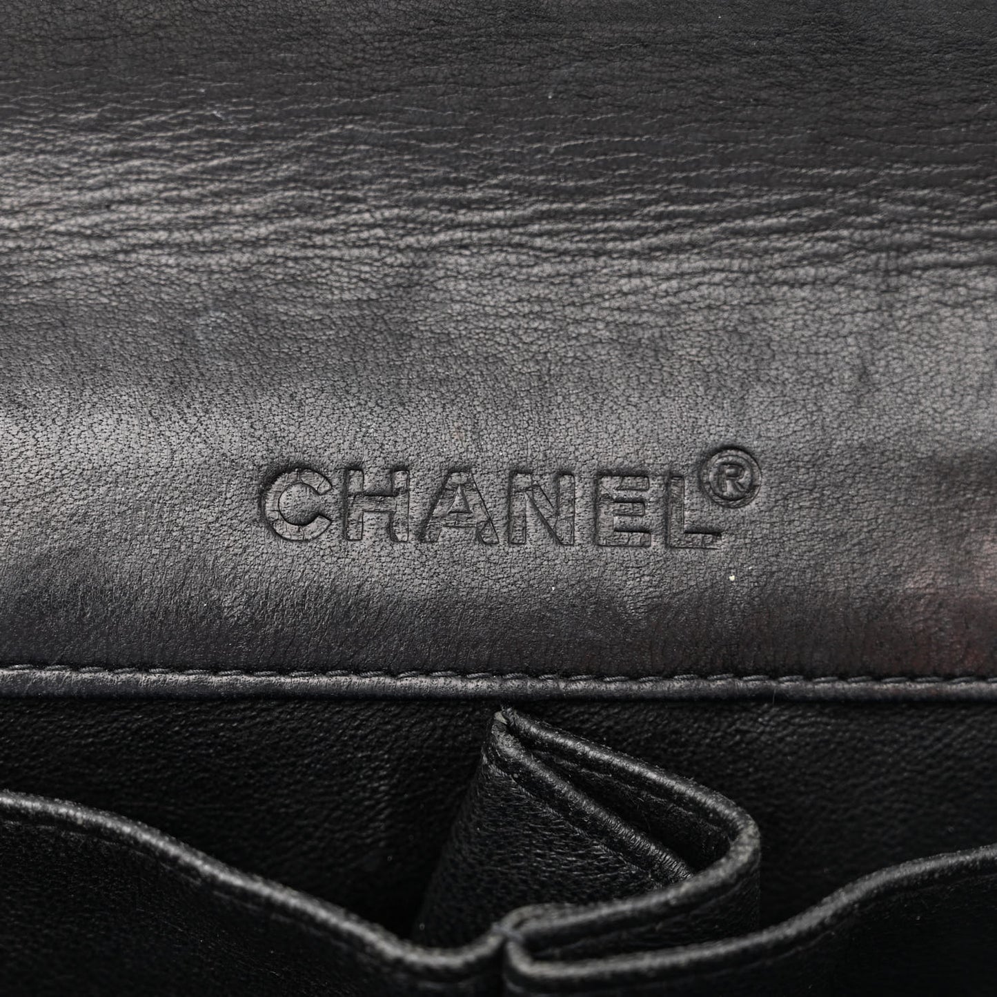 Patent Quilted East West Chocolate Bar Flap Black